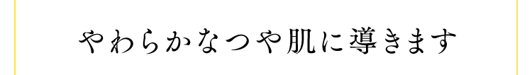 やわらかなつや肌に導きます