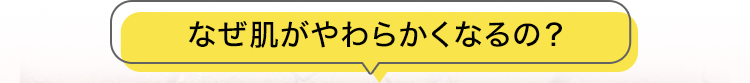 なぜ肌がやわらかくなるの？