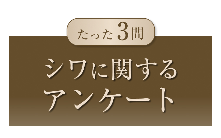 たった3問
シワに関する
アンケート
